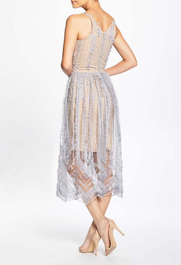 Celine Plunging Spaghetti Strap Midi Dress