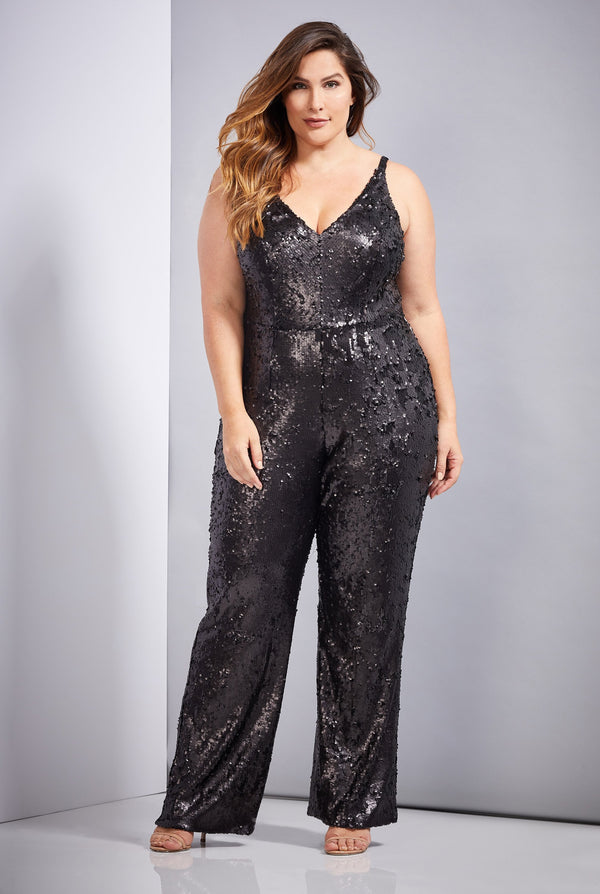 Charlie Sequin Jumpsuit-Plus