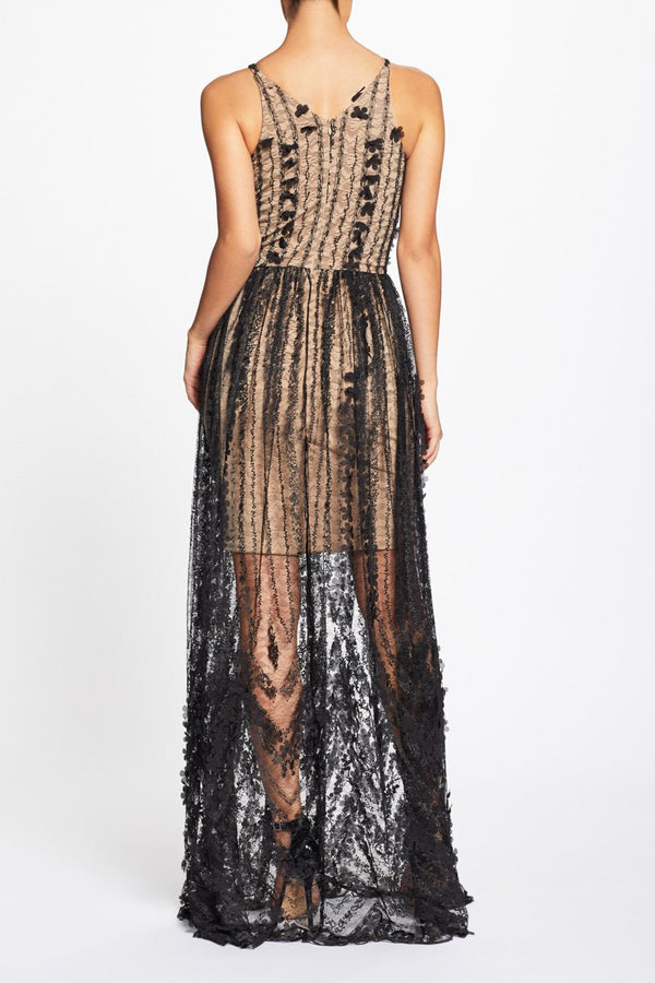 Chelsea Plunging Lace Gown- FINAL SALE