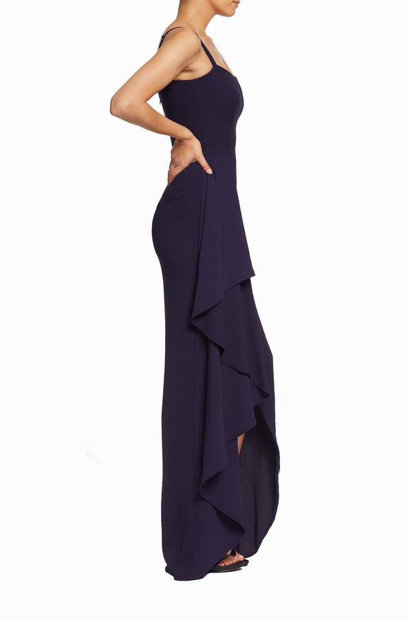 Cora Hi-Low Ruffle Gown