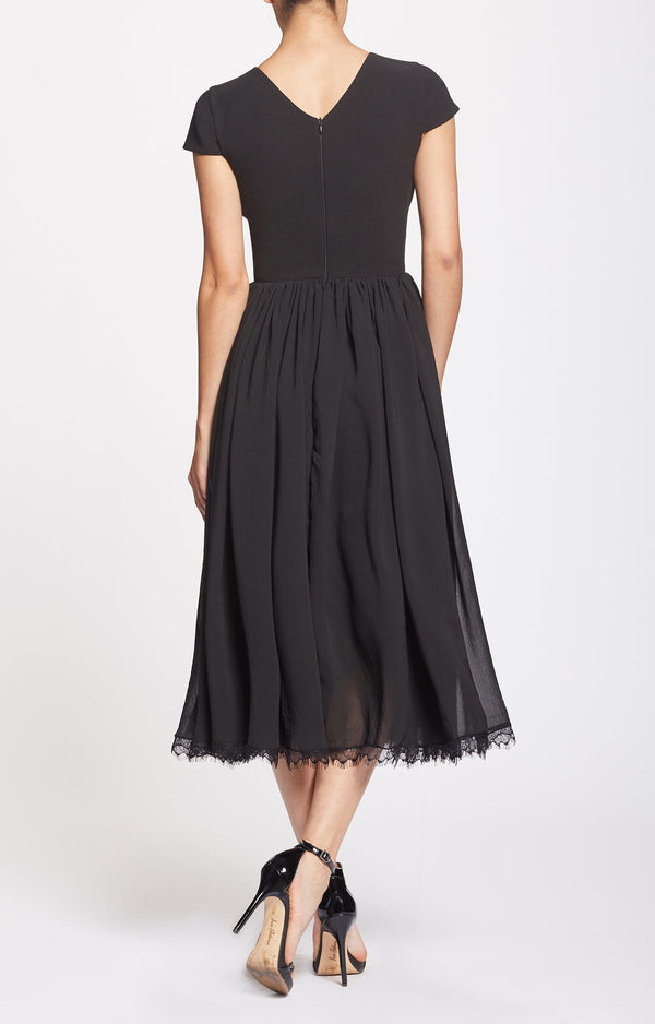 Corey Cap Sleeve Fit and Flare Midi