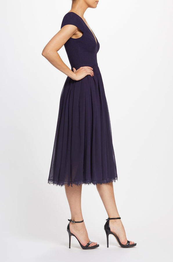 Corey Cap Sleeve Fit and Flare Midi