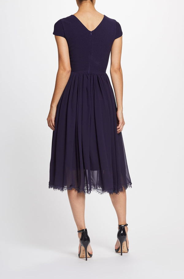 Corey Cap Sleeve Fit and Flare Midi