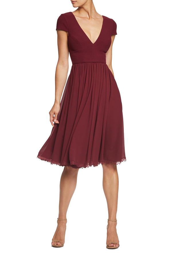 Corey Cap Sleeve Fit and Flare Midi