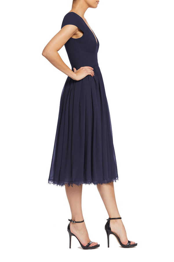 Corey Cap Sleeve Fit and Flare Midi