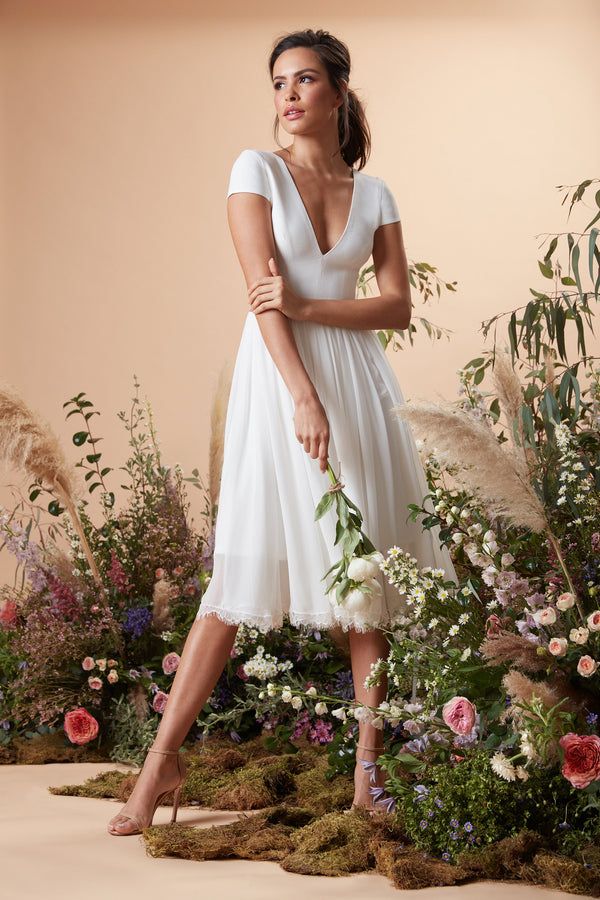 Corey Cap Sleeve Fit and Flare Midi