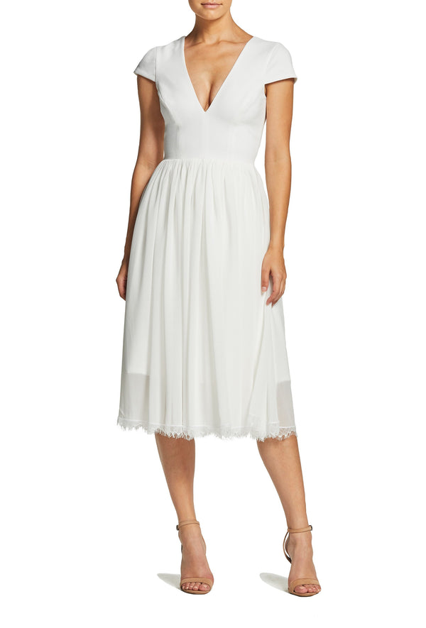 Corey Cap Sleeve Fit and Flare Midi