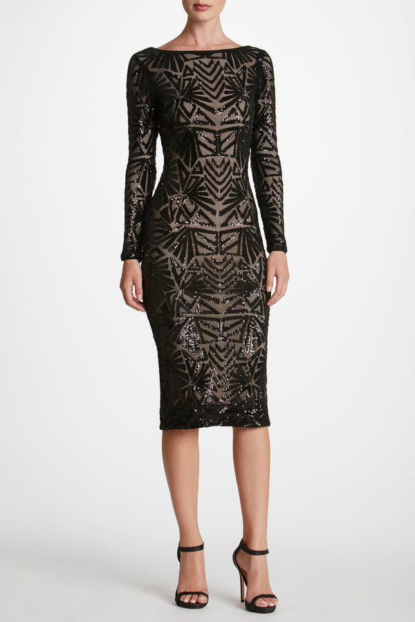 Emery Art Deco Sequin Midi Dress