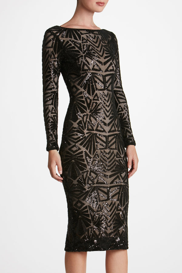Emery Art Deco Sequin Midi Dress