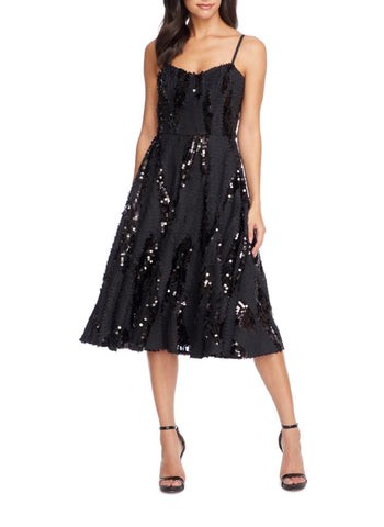 Flora Sequin Fit & Flare Dress