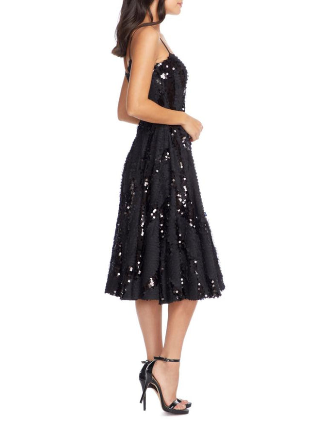 Flora Sequin Fit & Flare Dress