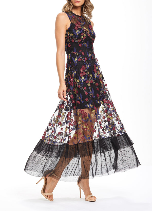 Gina High Neck Lace Dress