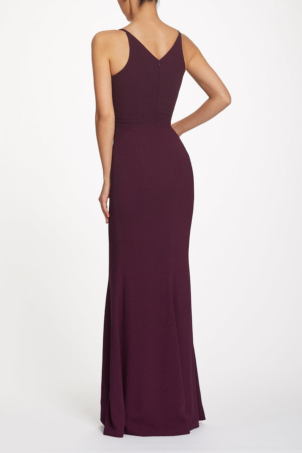 Iris Crepe Side Slit Gown