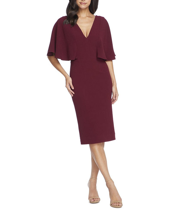 Louisa V-Neck Flutter Sleeve Sheath Dress