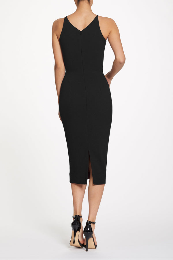 Lyla Plunging Crepe Midi Dress
