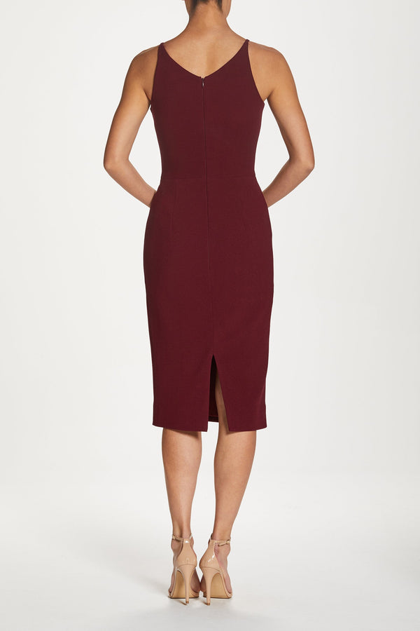 Lyla Plunging Crepe Midi Dress
