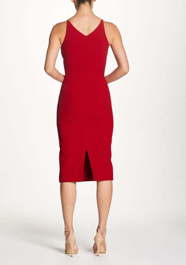 Lyla Plunging Crepe Midi Dress