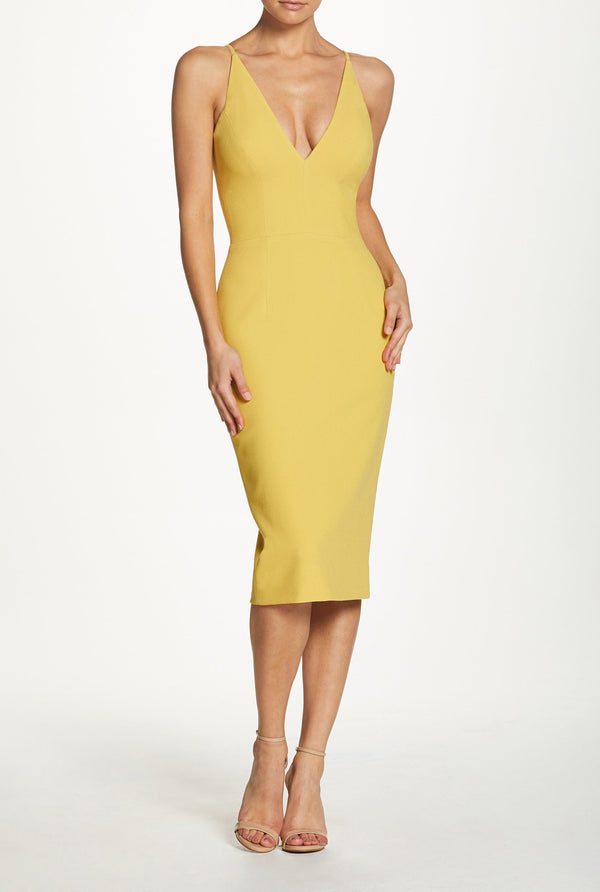 Lyla Plunging Crepe Midi Dress