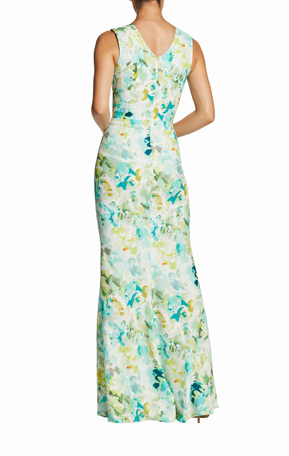 Sandra Watercolor Floral Print Gown